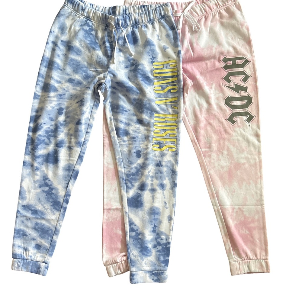 Tie-Dye Joggers - Guns and Roses & AC/DC - size L/XL